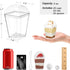 25 Pack 5 oz Zezzxu Dessert Cups with Dome Lids and Spoons, Plastic Pudding Cups with Lids Mini Parfait Shooter Cups