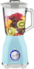 OVENTE Countertop Kitchen Blender - 550 Watts, Stainless Steel Blades, 50oz Glass Jar for Smoothies & More, Blue
