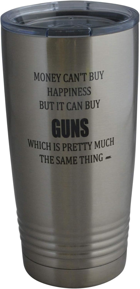 Rogue River Tactical Funny Hunting 20 Oz. Travel Tumbler Mug with Lid, Stainless Steel Hot or Cold Gift