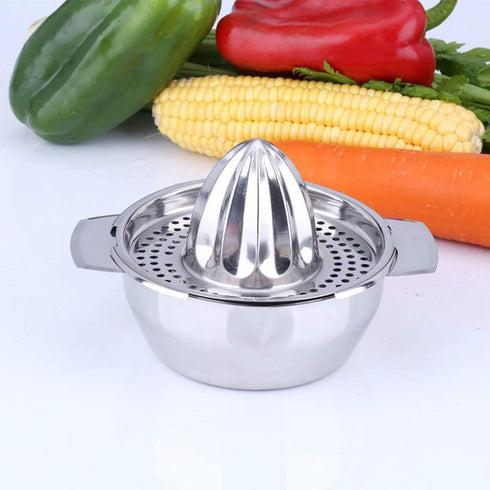 Stainless Steel Lemon Squeezer Juicer with Bowl Container for Oranges Lemons Fruit Home Made Juice