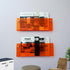 2 Pack Orange Acrylic Magazine Holder, Wall Mount Hanging Bookshelf Literature Storage Rack, Brochure File Display