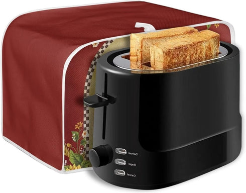 Sunflower Rooster Toaster Cover, 4 Slice Chicken Print Small Kitchen Appliance Cover