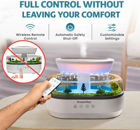 Dreamlax 10 7 Rain Humidifiers for Bedroom Cool Mist Essential Oil Diffuser, White Noise Machine with Nature Sounds