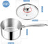 TeamFar 2qt Saucepan with Lid, Stainless Steel Tri-Ply Sauce Milk Pan Small Cooking Pot with Ergonomic Handle, for Induction/Gas/Electric/Ceramic, Non-toxic & Healthy, Heavy Duty & Dishwasher Safe by TeamFar