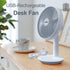 6-Inch Portable Battery-Operated Desk Fan, Rechargeable Electric Mini Fan with 4 Speed Levels for Home Office Camping