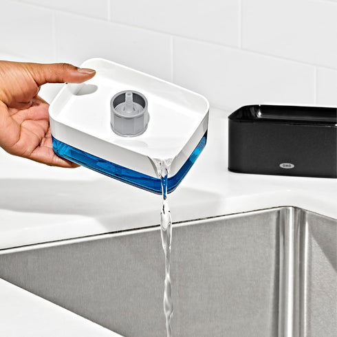 Black Soap Dispensing Sponge Holder by OXO Good Grips - Effortless Cleaning