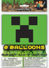 Multicolor Latex Minecraft Balloons (12") 8 Count - Vibrant & Durable Material for Gamers' Epic Party Celebrations