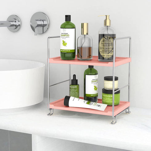 kaileyouxiangongsi 2-Tier Cosmetic Storage Rack - Bathroom Countertop Organizer for Perfume and Bath Collection