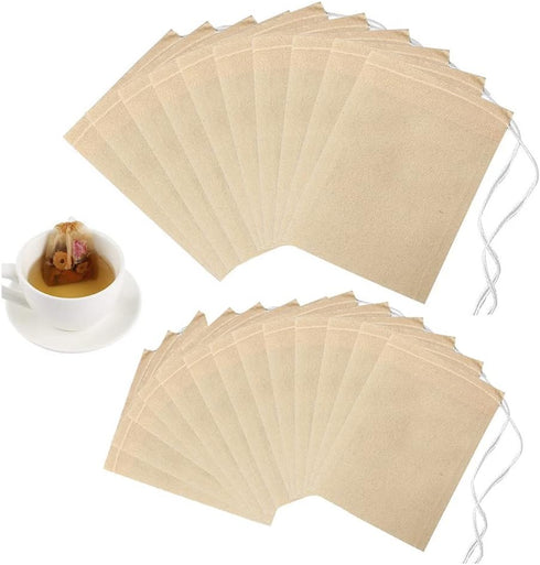 200 Pcs Loose Leaf Tea Bags, Disposable Tea Filter Bags with Drawstring