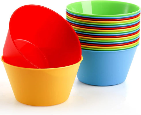 DEAYOU 20 Pack Plastic Bowls, Serving Bowl for Party, Snack, Children, Microwave & Dishwasher Safe