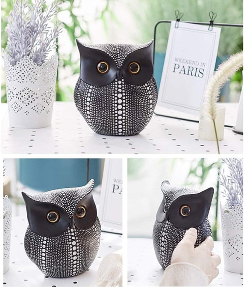 Owl Decor Sculpture for Home, Office, Bookshelf, TV Stand, Minimalist Resin Animal Crafts Gift for Friends, Family