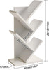 4 UHBC014W YMYNY Tier Tree Bookshelf, Small Bookcase, Modern Wood Book Storage Rack, Freestanding Book Shelf