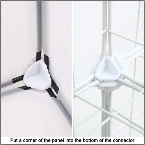 C&AHOME 24pcs Wire Cube Plastic Connectors - Cube Storage Modular Closet Organizer, White