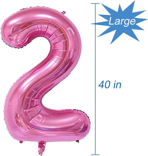 Tellpet Pink Number 2 Balloon - 40 Inch