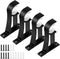 KOLAKO 4 Pack Heavy Duty Curtain Rod Bracket, Decorative Rod Holders for 1 Inch Drapes Rod, Black