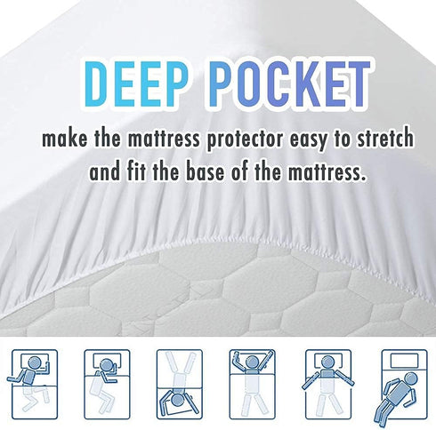 MATBEBY Quilted Fitted King Mattress Pad, Cooling Breathable Soft Pad, Stretches up to 21 Inch Deep, White