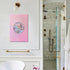 Generic 70s 12x16in Trendy Soft Pink Disco Ball Canvas Wall Art Funky Girl Silver Mirrorball Textured Poster Maximalist