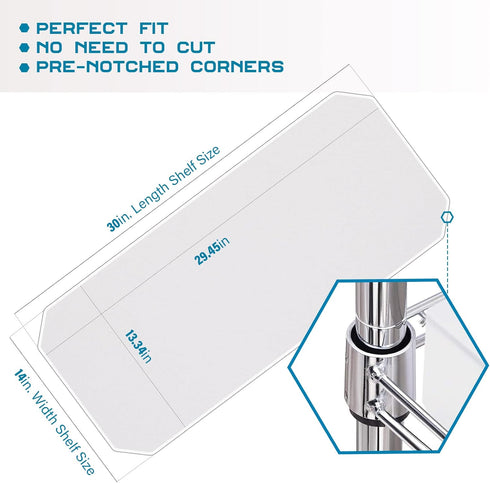 BRIAN & DANY Wire Shelf Liner 14" X 30", Heavy Duty Waterproof Protector Mats, Set of 5, Transparent