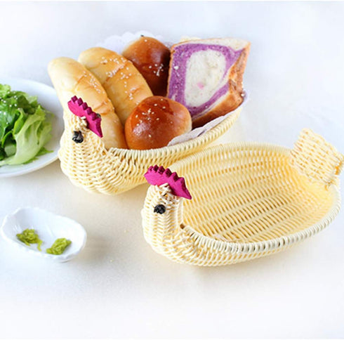 SEWACC Woven Storage Baskets, 3 Pcs Rattan Woven Fruit Basket, Decorative Bowl for Home Kitchen