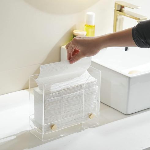 Countertop Paper Towel Dispenser Acrylic: Clear Paper Towel Holder Napkin Holder - Folded Guest Towel Storage