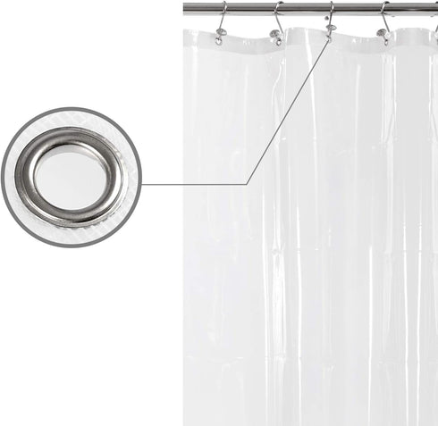 Barossa Design Long Shower Curtain Liner 78" Height, 6 Magnets & 8G Heavy Duty PEVA, Clear, 72x78