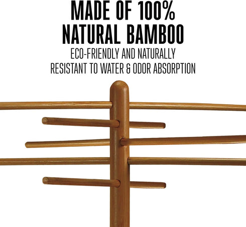 Weston Bamboo Pasta Drying Rack (53-0201), 10 Drying Arms, 16" Tall, 14" Wide