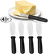 AnapoliZ 4 PCS Butter Spreader Knives, Wide Blade Stainless Steel Spreader Knife with Black Plastic Handle, Sandwich