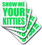 3dRose CST_163933_3 Lime Green Ceramic Tile Coasters, Set of 4, Show Me Your Kitties