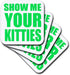 3dRose CST_163933_3 Lime Green Ceramic Tile Coasters, Set of 4, Show Me Your Kitties