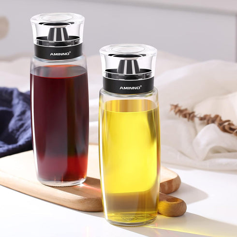 2 Pack, 9.5oz/280ml Oil and Vinegar Dispenser Olive Oil and Vinegar Cruet Dispenser Bottle,Wide Opening(Easy Refilling)