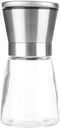 BlueSnail Stainless Steel Manual Grips Glass Salt Pepper Grinder - 5.1", Silver