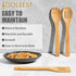 IOOLEEM Bamboo Wooden Spoons for Cooking, 6 Pcs 12 Inch Non-Stick Kitchen Utensils Set, Durable Wooden Spatula Spoons