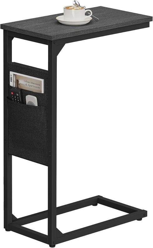 TUTOTAK C Shaped End Table, Side Table for Couch, Sofa Table with