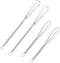 4 Pack Mini Wire Kitchen Whisks, Small Egg Whisk, 5 Inches and 7 Inches, Silver