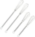 4 Pack Mini Wire Kitchen Whisks, Small Egg Whisk, 5 Inches and 7 Inches, Silver
