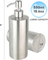 18 oz Large Countertop Soap Dispenser, Brushed Nickel Stainless Steel Pump Bottle for Bathroom and Kitchen