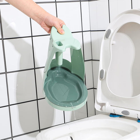 Set,Green 3 1 Home,Set 1 Cq acrylic Toilet Brush and Plunger in Bathroom Scrubber Plunger and Angled Toilet Bowl Brush