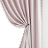 Pom-pom Pink Blackout Curtains for Bedroom 63inch Length Energy Efficient 100% Full