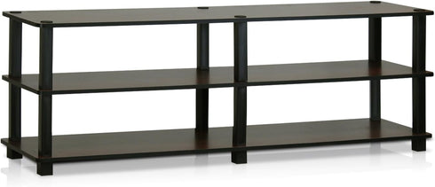 Furinno TST No Tools 3-Tier Wide Shoe Storage Rack, Dark Brown/Black, 47 Inch