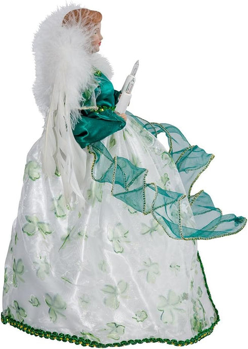 Kurt Adler UL 10-Light Angel Treetop Figurine, 12-Inch, Irish Tree Topper