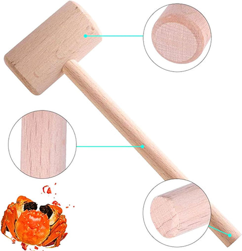 YWHWLX 19-Piece Set Stainless Steel Crab & Lobster Tool - Professional Shellfish Crackers with Mallets, Forks, Scissors