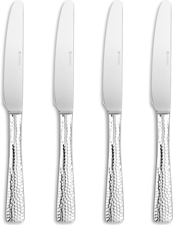 KEAWELL Premium 9.5" Louis Dinner Knives, Set of 4, Stainless Steel, Dishwasher Safe, Serrated Knives