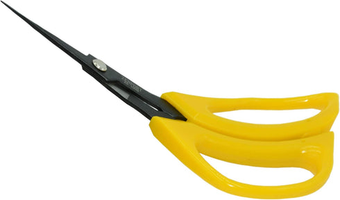Zenport ZS109B Ergonomic Bent Handle Deluxe Bud Trimming Scissors, 6.5-Inch, Yellow