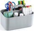 Multiuse Caddy Organizer with Handle, Stackable Plastic Bin Basket for Art Supplies, Makeup, Kitchen, Office, Grey