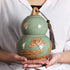 ARTLINE Airtight Lid Ceramic Tea Containers Tea Canister, Food Storage Jar Porcelain Tea Caddy Gourd Shape Design