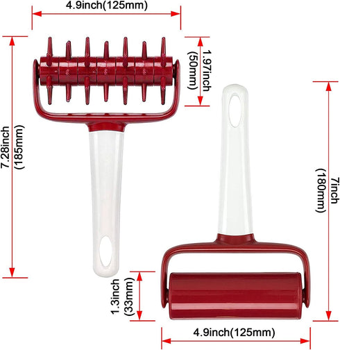 5 pcs Pizza Tools Set including Dough Roller, Docker, Silicone Pastry Dough Mat, and Dough Scraper Cutter