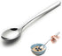 Set of 5 Premium Korean Soup Spoons - 8 Inch 18/10 Stainless Steel Long Handle Rice and Asian Spoon for Home