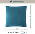 PAVILIA Teal Blue Throw Pillow Covers 18x18, Set of 2 Decorative Cases for Bed Sofa Couch, Velvet Square