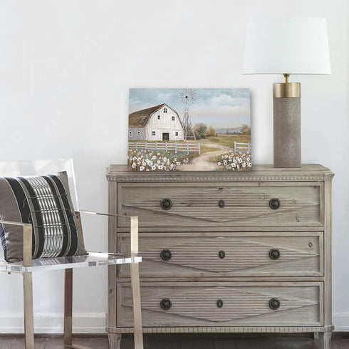 Barn Prints Farmhouse Old Barn Wall Art - Handpainted Barn Painting, Framed Ready