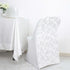 Efavormart 1 Set White Satin Rosette Spandex Stretch Folding Chair Cover for